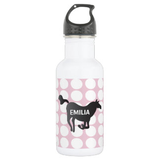 Custom Water Bottle with Dots, Horse & Name