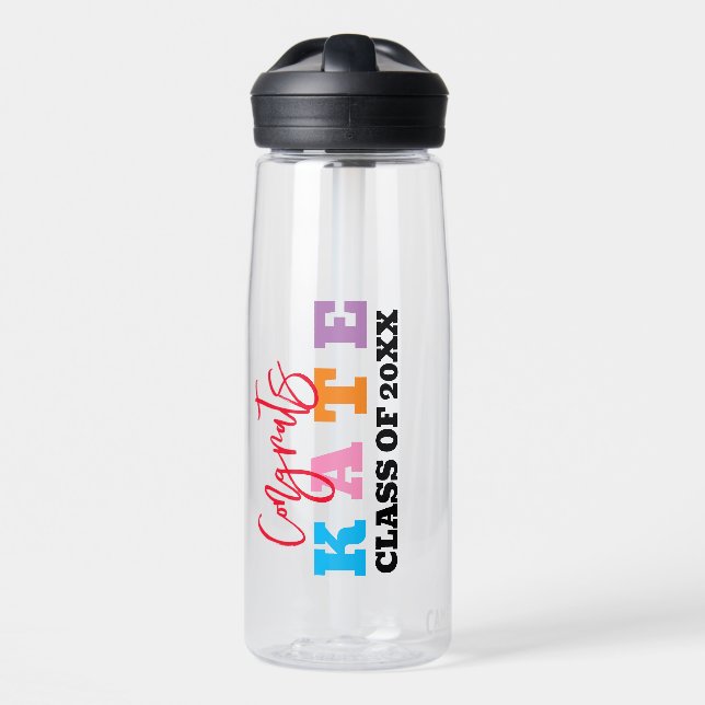 Custom Water Bottles, Personalized Graduation Bottle (Front)