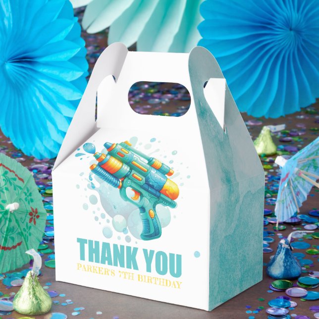 Custom Water Gun Summer Birthday Favor Box (Party)