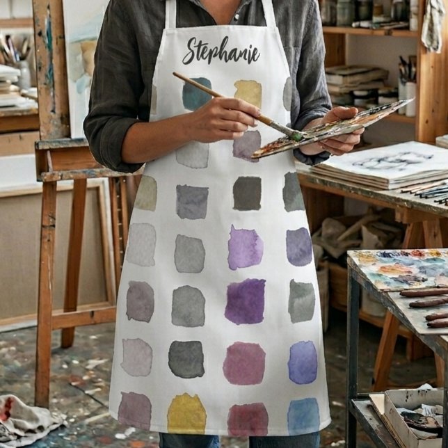 Custom Watercolor Artist  Apron (Creator Uploaded)