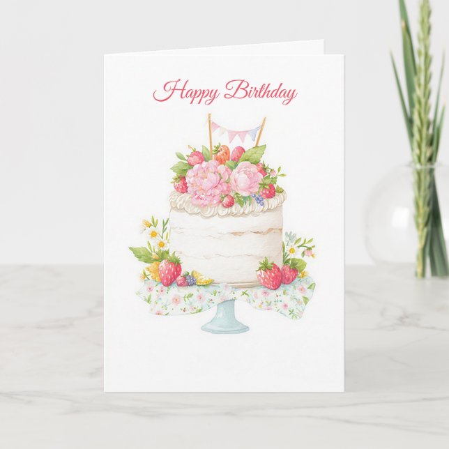 Custom Watercolor Birthday Card (Front)