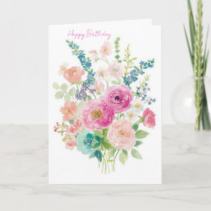 Custom Watercolor Birthday Card