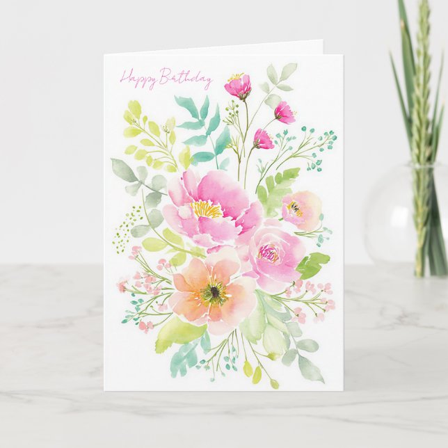 Custom Watercolor Birthday Card (Front)