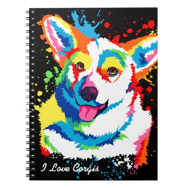 Custom Watercolor Corgi Notebook (Front)