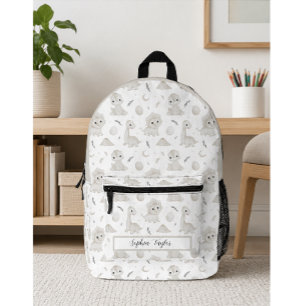 Custom Watercolor Dinosaur Pattern Kids Backpack