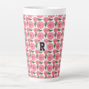 Custom Watercolor floral pattern Latte Mug
