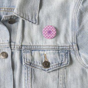 Custom Watercolor floral pattern Poster 1 Inch Round Button