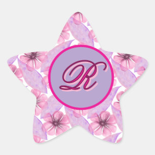 Custom Watercolor floral pattern  Poster Star Sticker