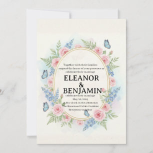Custom Watercolor Floral Wedding Invitation