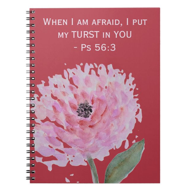 Custom watercolor flower - 2024 year text notebook (Front)