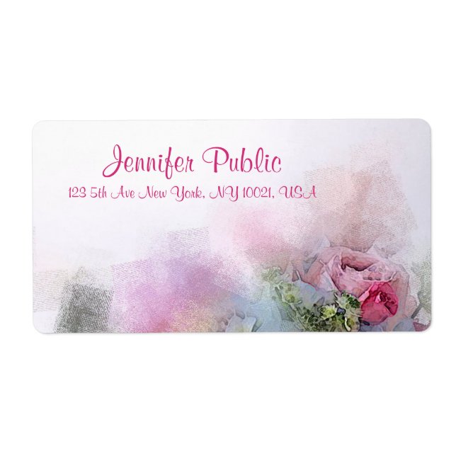 Custom Watercolor Flowers Elegant Modern Script (Front)