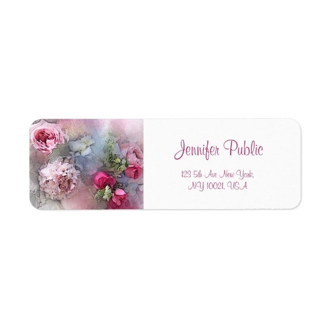 Custom Watercolor Flowers Handwritten Script (Front)