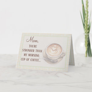 Custom Watercolor Funny Coffee Themed Mother's Day Holiday Card