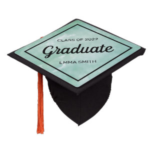 Custom Watercolor Graduation Class Year Name  Grad Cap Topper