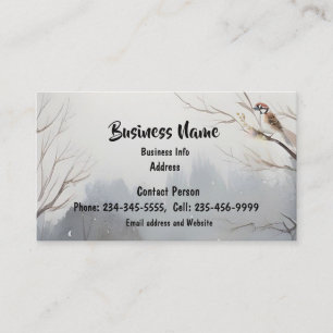Custom Watercolor Landscape Scenic Trees Snow Business Card