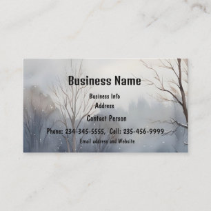 Custom Watercolor Landscape Scenic Trees Snow Business Card