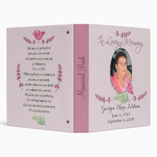 Custom Watercolor Lavender Memorial Keepsakes Binder