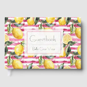 Custom Watercolor Lemon Guestbook 