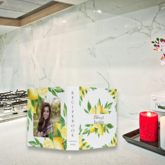Custom Watercolor Lemon Pattern Binder