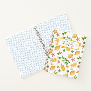 Custom Watercolor Lemons & Popsicles Notebook