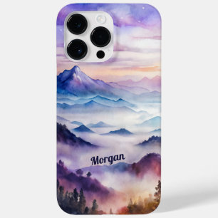 Custom Watercolor Mountain Mist Landscape Case-Mate iPhone 14 Pro Max Case