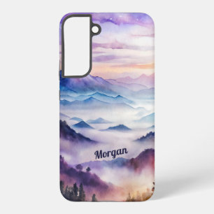 Custom Watercolor Mountain Mist Landscape Samsung Galaxy Case