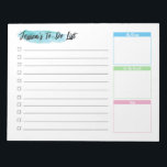 Custom Watercolor Personalized To do list  Notepad<br><div class="desc">Stay organized and prioritize your tasks with the Custom Watercolor Personalized To-Do List Notepad. Designed for efficiency and personalization, this notepad is the perfect tool to help you stay on top of your daily and weekly plans. Discover a simple yet effective way to organize your to-do list with this customizable...</div>