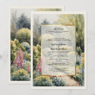 Custom Watercolor Shendish Manor Wedding Invitation