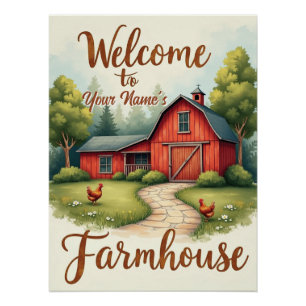 Custom Watercolor Welcome to Farmhouse Sign