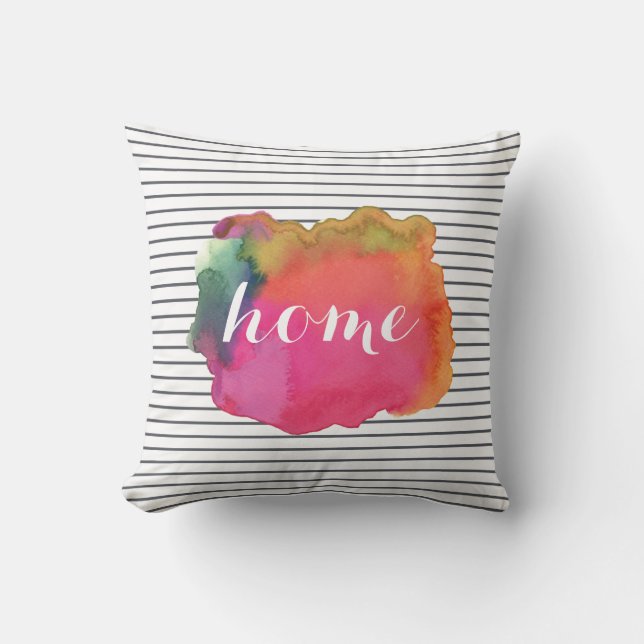 Custom watercolor word art pillow (Front)