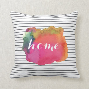 Custom watercolor word art pillow
