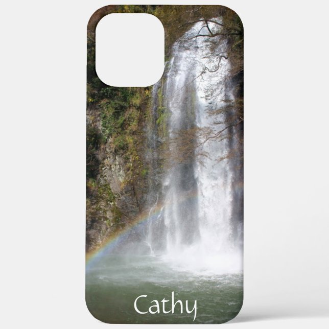 Custom Waterfall & Rainbow iPhone 12 Pro Max Case (Back)