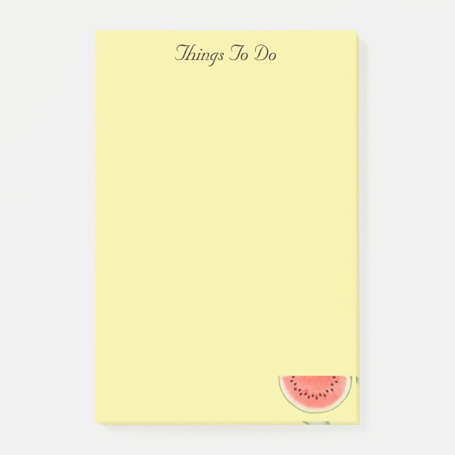 Custom Watermelon Fruit on Yellow Post-it Notes (Front)