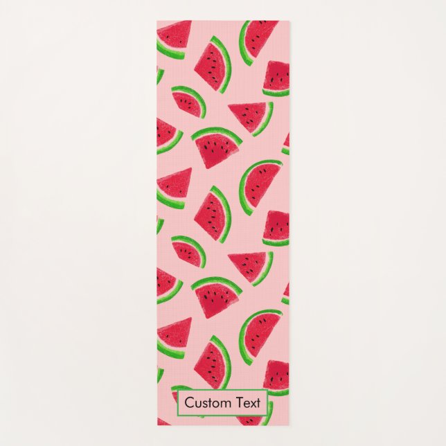 Custom Watermelon Slice Pattern Yoga Mat (Front)