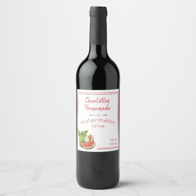 Custom Watermelon Wine Label (Front)
