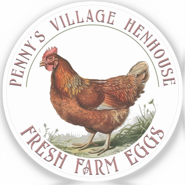 Custom Waterproof Hen Farm Coffee Cup Thermos Logo (Front)