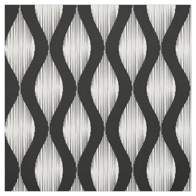 Custom wavy Ikat pattern fabric DIY textile print (Swatch)