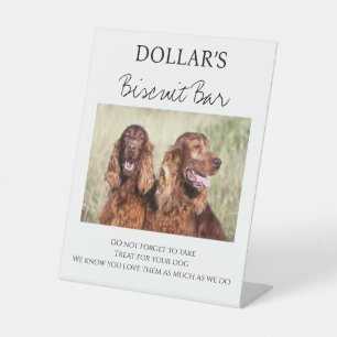 Custom we do too pet wedding biscuit bar dog treat pedestal sign