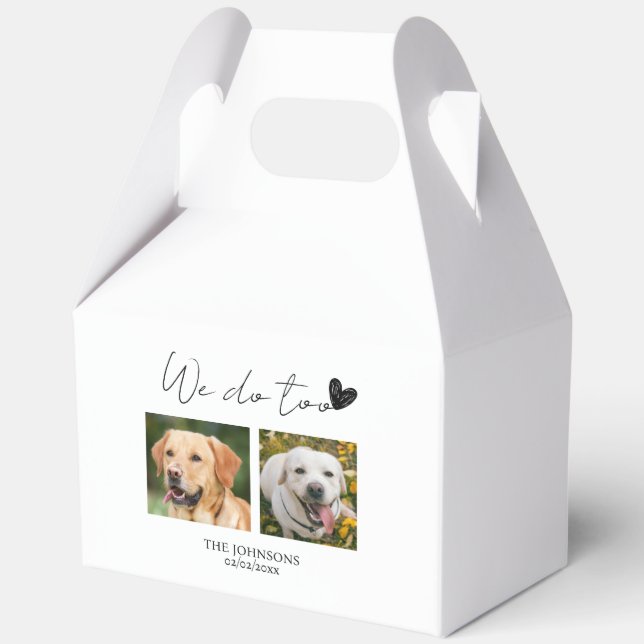 Custom we do too pet wedding favor box (Front)