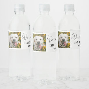 Custom we do too pet wedding water bottle label