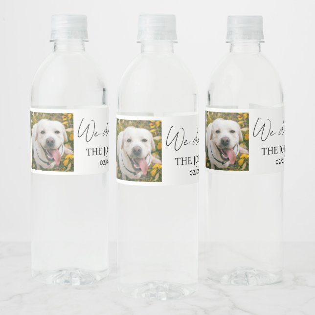 Custom we do too pet wedding water bottle label (Bottles)