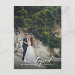 Custom We Eloped Elopement Announcement Postcard