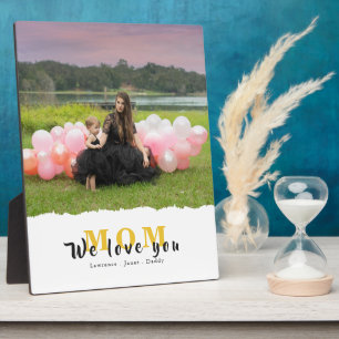 Custom We Love You Mom Photo Collage mother's day Plaque