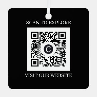 Custom Website QR Code Christmas Metal Ornament
