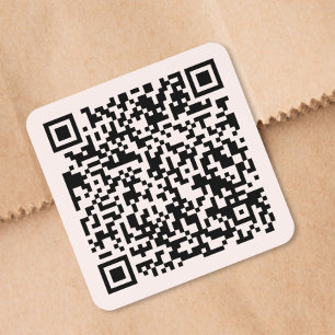 Custom Website QR Code Pink Stickers Roll