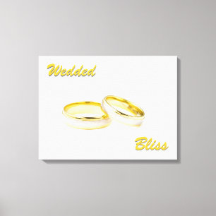 Custom Wedded Bliss Rings Wrapped Canvas