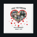Custom Wedding Anniversary Heart Photo Collage Magnet<br><div class="desc">Custom Wedding Anniversary Heart Photo Collage. Personalize this anniversary design template with 15 photos,  names</div>