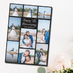 Custom Wedding Anniversary Newlywed Photo Collage Card<br><div class="desc">Chic customizable photo collage card for your husband,  wife,  girlfriend,  or boyfriend on your anniversary. Add 9 of your favourite relationship,  engagement,  or wedding photos and order this modern,  black card as a romantic gift for your partner. A beautiful personalized card full of memories.</div>