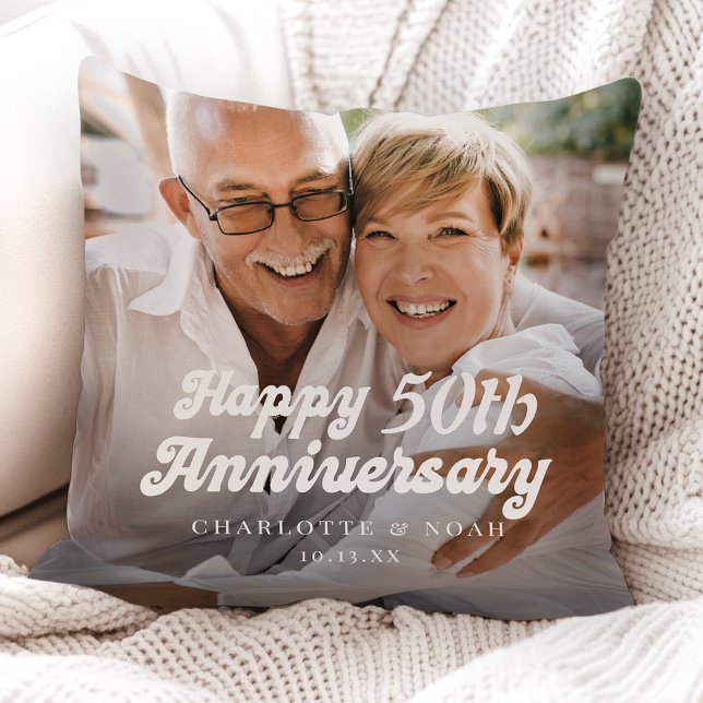 Custom Wedding Anniversary Photo Throw Pillow (Creator Uploaded)