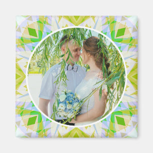 Custom Wedding Anniversary Spring Green Photo Magnet